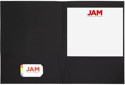 LUXPaper 9" x 12" Presentation Folders | Two Pocket | Black Linen | 100lb. - Image 3