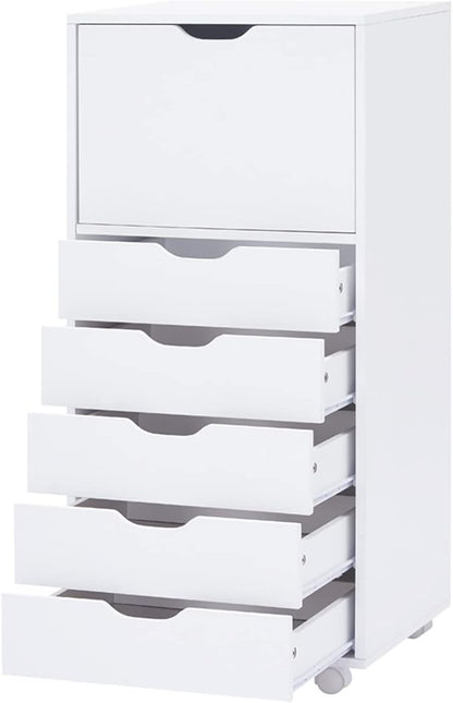 Naomi Home Carly 6-Drawer Craft & Office Storage Cabinet – Rolling Storage - Image 9