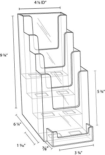 Clear-Ad - LHF-P104 - Acrylic Slant Back 4 Tier Trifold Brochure Display w/ - Image 2
