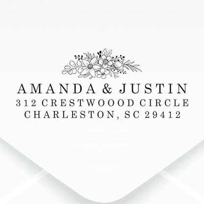 Custom Floral Address Stamp | Choose from 12 Designs | Multiple Ink Color - Image 2