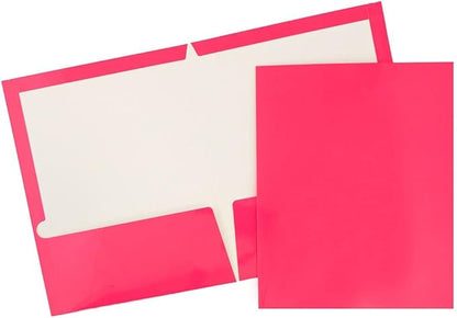 JAM PAPER Laminated Two Pocket Glossy School Folders - Image 7