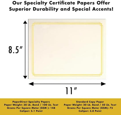 PaperDirect Foil Elegance Specialty Certificates, 50 Sheets of 38lb White Paper - Image 4