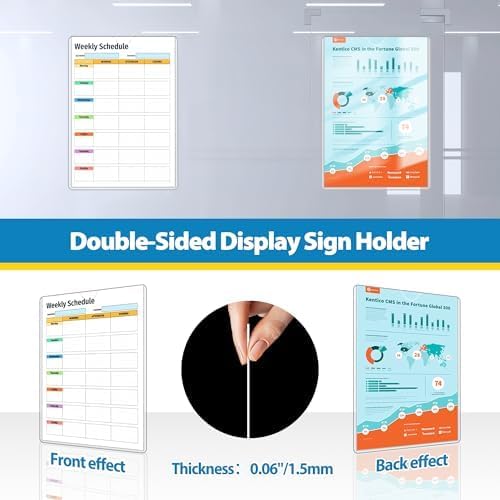 Magnetic Sign Holder Wall Mount 8.5 x 11, Plastic Door Display Frame - Image 6