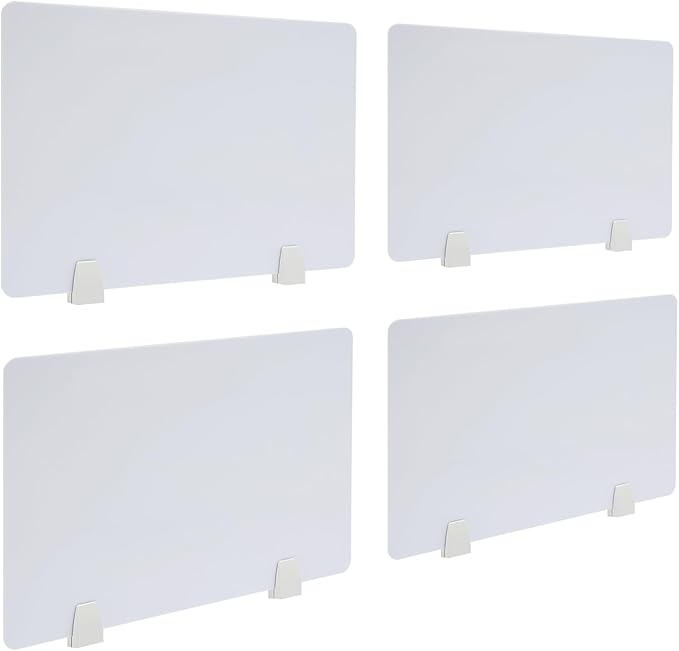 4 Pcs Desk Divider Privacy Panel, 23.6”L X15.8”W Frosted Acrylic Desk Privacy by Unknown