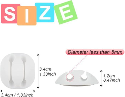 Shintop Cable Clips, 6 Pack White Double Cord Holder Adhesive Cord Management - Image 2