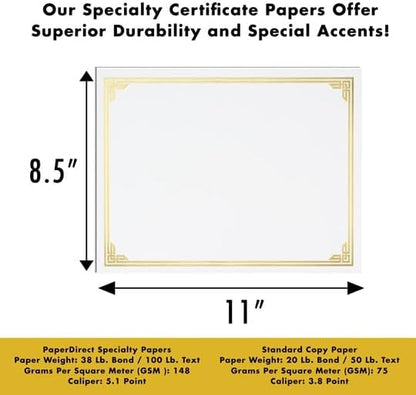 PaperDirect Purple on White Classic Specialty Certificates, 8½ x11, Foil Accents - Image 4