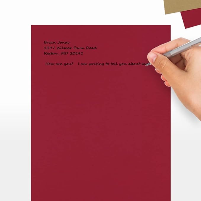 LUXPaper 8.5" x 11" Paper | Letter Size | Garnet Red | 80lb. Text | 50 Qty - Image 5