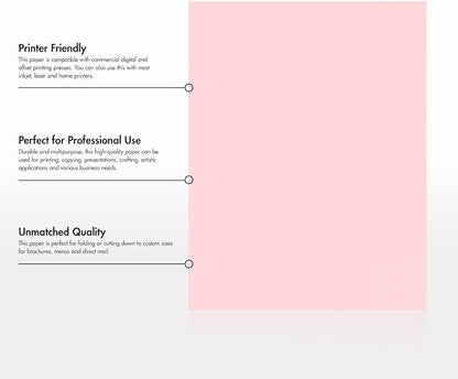 LUXPaper 8.5" x 11" Paper | Letter Size | Candy Pink | 80lb. Text | 250 Qty - Image 8