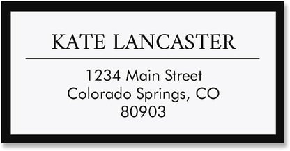 Lux Black Border Frame Return Address Labels-Set of 72, Self-Adhesive, by ColorfulImages