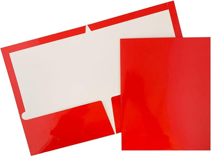 JAM PAPER Laminated Two Pocket Glossy School Folders by JAMPaper
