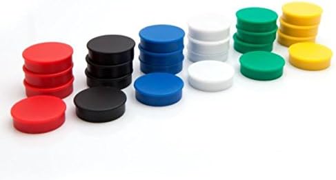 Bullseye Office 24 Round Blue Fridge Magnets, Button Shaped, Small Colorful - Image 2