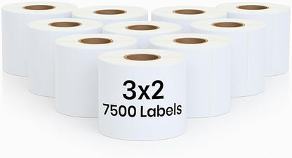 3" x 2" Direct Thermal Labels Roll, 10 Rolls, Compatible by Unknown