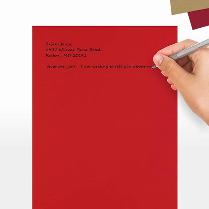LUXPaper 8.5" x 11" Paper | Letter Size | Ruby Red | 80lb. Text | 1, 000 Qty - Image 5