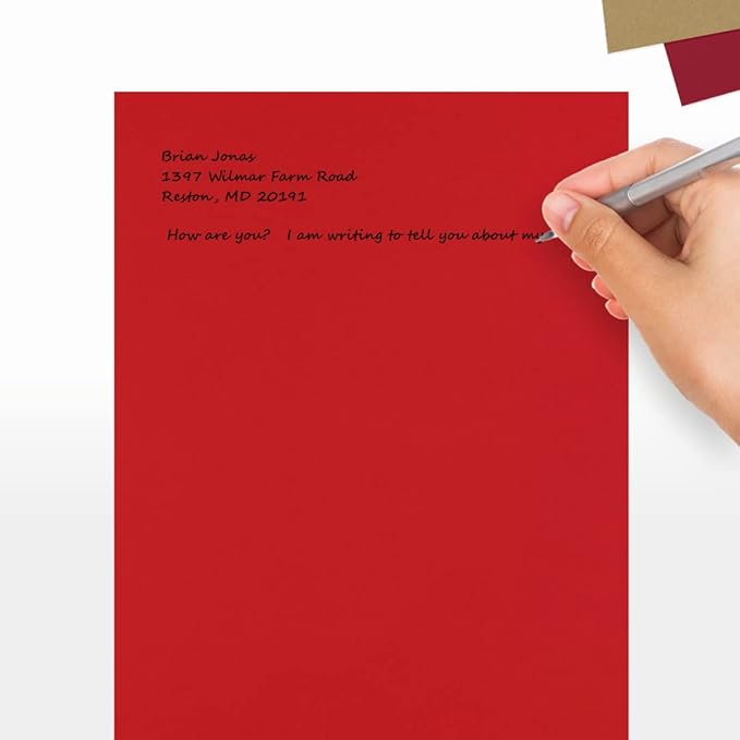 LUXPaper 8.5" x 11" Paper | Letter Size | Ruby Red | 80lb. Text | 50 Qty - Image 6