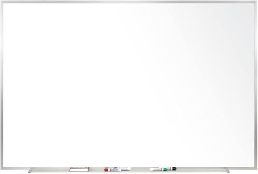 Ghent 4 x 8 Porcelain Magnetic Whiteboard, Aluminum Frame, 1 Marker, 1 Eraser by Ghent