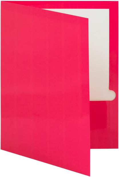 JAM PAPER Laminated Two Pocket Glossy School Folders - Image 5