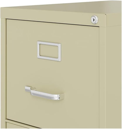 Scranton and Co 22" Deep 4 Drawer Letter File Cabinet in Putty, Fully Assembled - Image 7