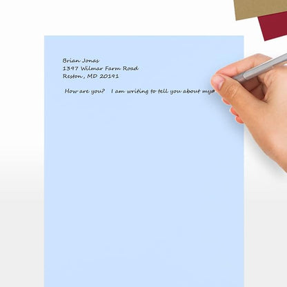 LUXPaper 8.5" x 11" Paper | Letter Size | Baby Blue | 80lb. Text | 50 Qty - Image 5
