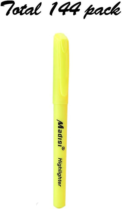 Madisi Highlighters, Chisel Tip, Fluorescent Yellow, Bulk Pack - Image 2