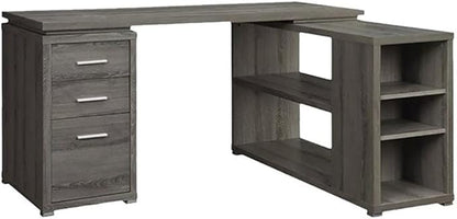 Pemberly Row L Shape Corner Storage Desk in Weathered Gray, Letter/Legal File by PEMBERLYROW