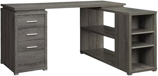 Pemberly Row L Shape Corner Storage Desk in Weathered Gray, Letter/Legal File by PEMBERLYROW
