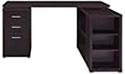 Pemberly Row L Shape Corner Storage Desk in Brown Cappuccino, Letter/Legal File - Image 4