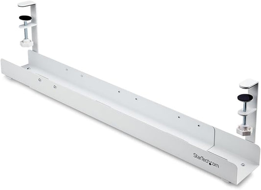 StarTech.com Under Desk Cable Management Tray, Length Adjustable, Clamp-On by StarTech
