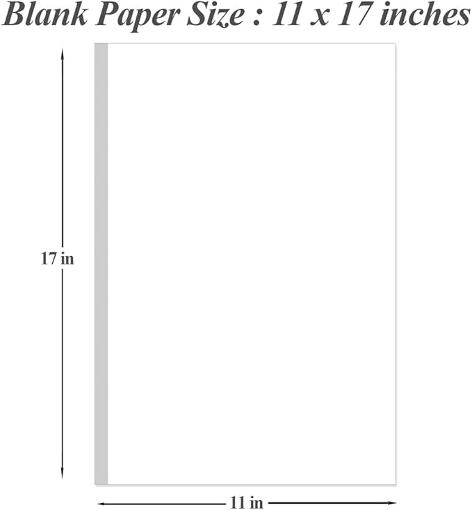 11" x 17" Blank Print Paper, 45Sheets/90Pages Blank Loose-Leaf Paper, Ledger - Image 2