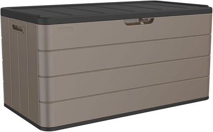 TARKARI Premium Pro Edition 100 Gallon Lockable Resin Deck Box, Waterproof & by Home