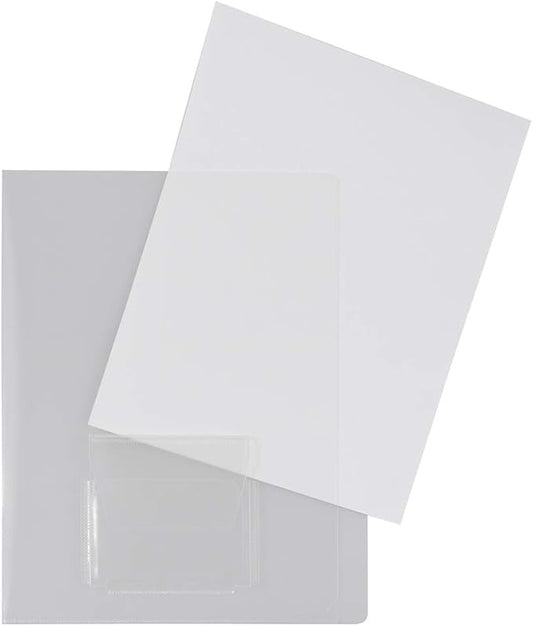JAM PAPER Plastic Sleeves with Mini Pocket by JAMPaper