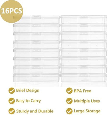 Haundry Photo Storage Box with 16 Inner 4" x 6" Photo Case, Portable Storage - Image 3
