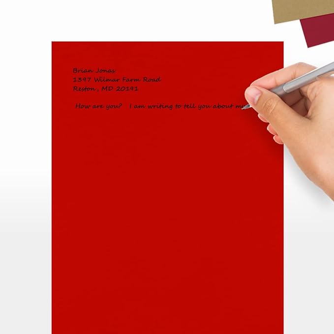 LUXPaper 8.5" x 11" Paper | Letter Size | Holiday Red | 60lb. Text | 500 Qty - Image 5