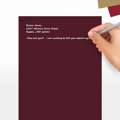 LUXPaper 8.5" x 11" Cardstock | Letter Size | Burgundy Linen | 100lb. Cover | - Image 5