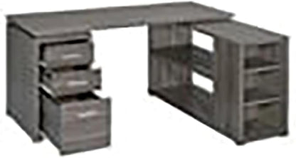 Pemberly Row L Shape Corner Storage Desk in Weathered Gray, Letter/Legal File - Image 9