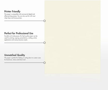 LUXPaper 8.5" x 11" Classic Crest Paper | Letter Size | Baronial Ivory | 24lb. - Image 8