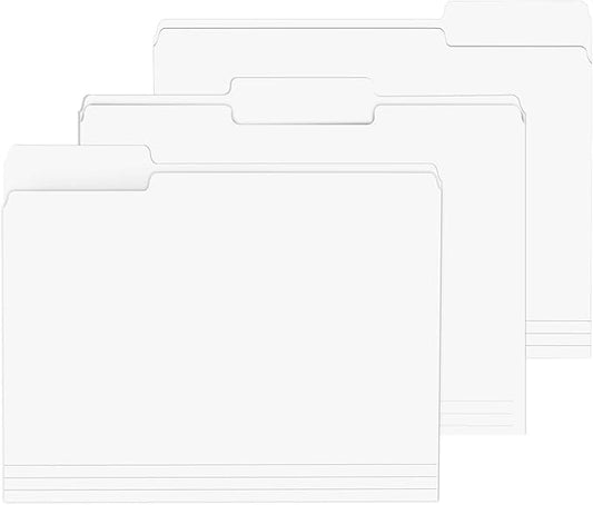 File Folder, PANDRI 120 Pack File Folder, 1/3 Cut Tab, Letter Size, Filing by PANDRI