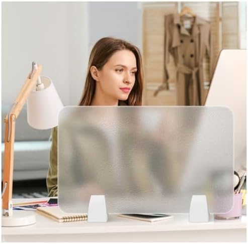 Acrylic Frosted Privacy Screen Divider, Portable Desk Partition Panel by Unknown