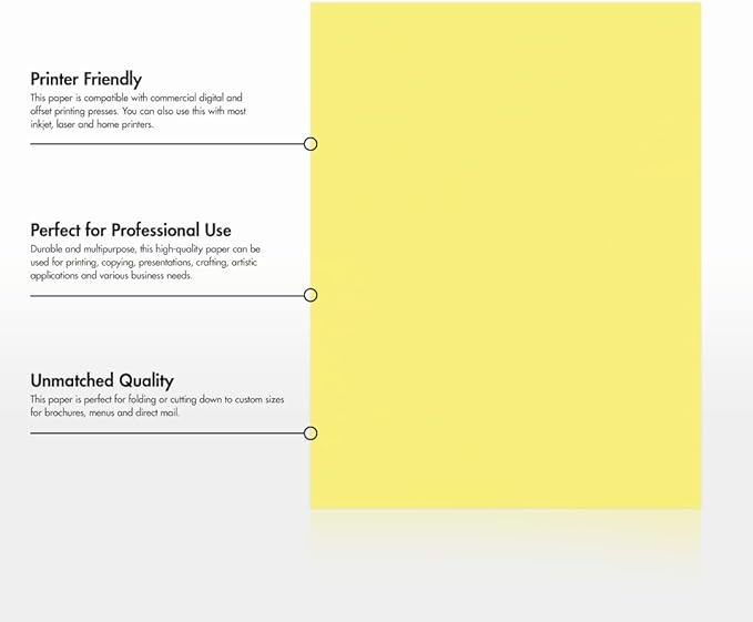 LUXPaper 8.5" x 11" Paper | Letter Size | Pastel Canary Yellow | 60lb. Text | - Image 8