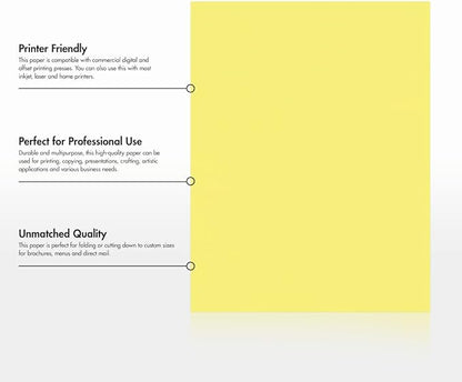 LUXPaper 8.5" x 11" Paper | Letter Size | Pastel Canary Yellow | 60lb. Text | - Image 8