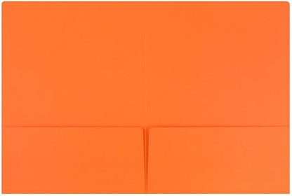 LUXPaper 9" x 12" Presentation Folders | Two Pocket | Mandarin Orange | 100lb. - Image 3