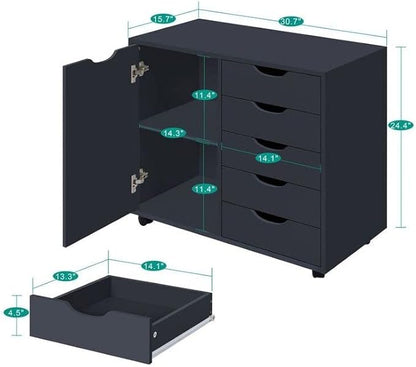 Naomi Home Amy 5-Drawer Craft & Office Storage Cabinet - Image 2