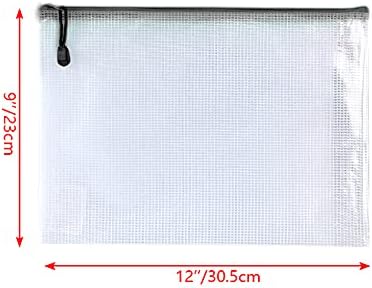 Oaimyy-18 Pcs, Large Mesh Zipper Pouch Document Folders Bag Plastic Zip File - Image 2