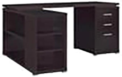 Pemberly Row L Shape Corner Storage Desk in Brown Cappuccino, Letter/Legal File - Image 6