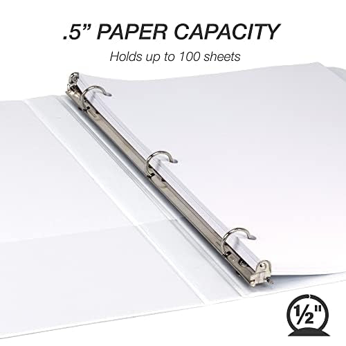 Samsill 0.5 Inch 3 Ring Binders, Made in USA, Economy Round Ring, 100 Sheet - Image 4