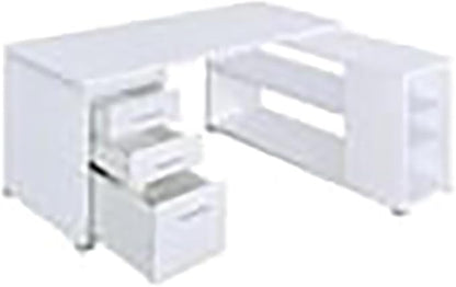 Pemberly Row L Shape Corner Storage Desk in White, Letter/Legal File, 5 - Image 10