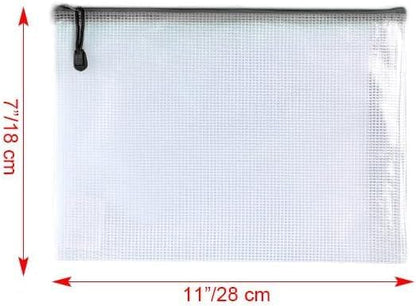 Oaimyy-18PCS-7 x 11" Mesh Zipper Pouch, Plastic Zip File Folders Puzzle Bags - Image 2