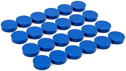 Bullseye Office 24 Round Blue Fridge Magnets, Button Shaped, Small Colorful by BullseyeOffice