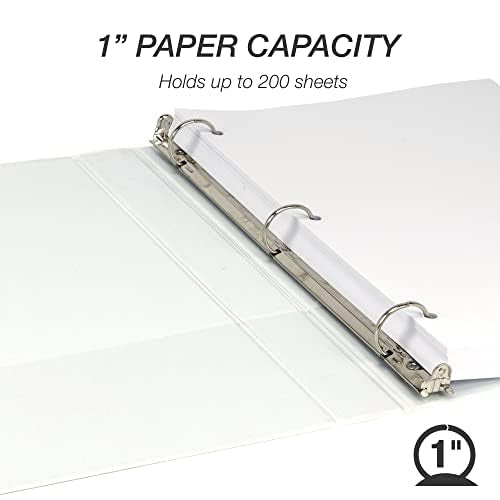 Samsill 1 Inch 3 Ring Binders, Made in USA, Economy Round Ring, 200 Sheet - Image 3