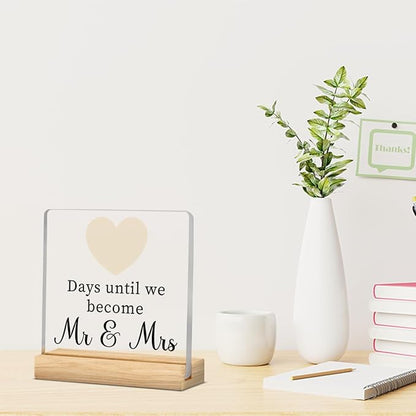 Wedding Engagement Gifts for Couples, Funny Wedding Countdown Acrylic Sign - Image 5