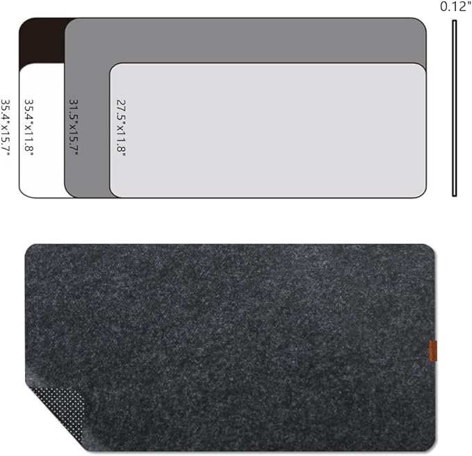 Bright Stone Felt Desk Mat, Non-Slip Mouse Pad, 35.4"x15.7" Office Supplies - Image 7